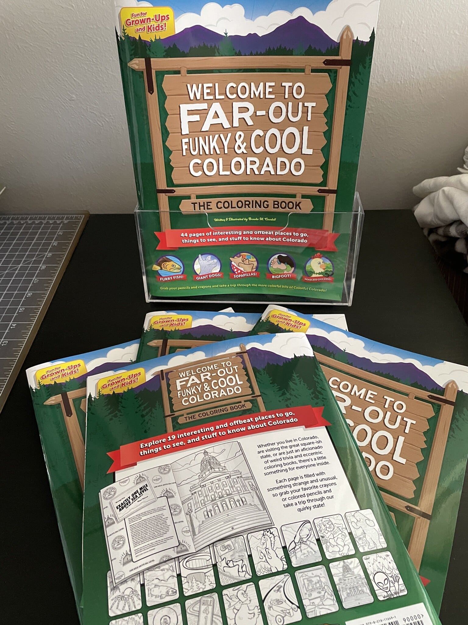 A coloring book called "Welcome to Far-Out Funky & Cool Colorado"