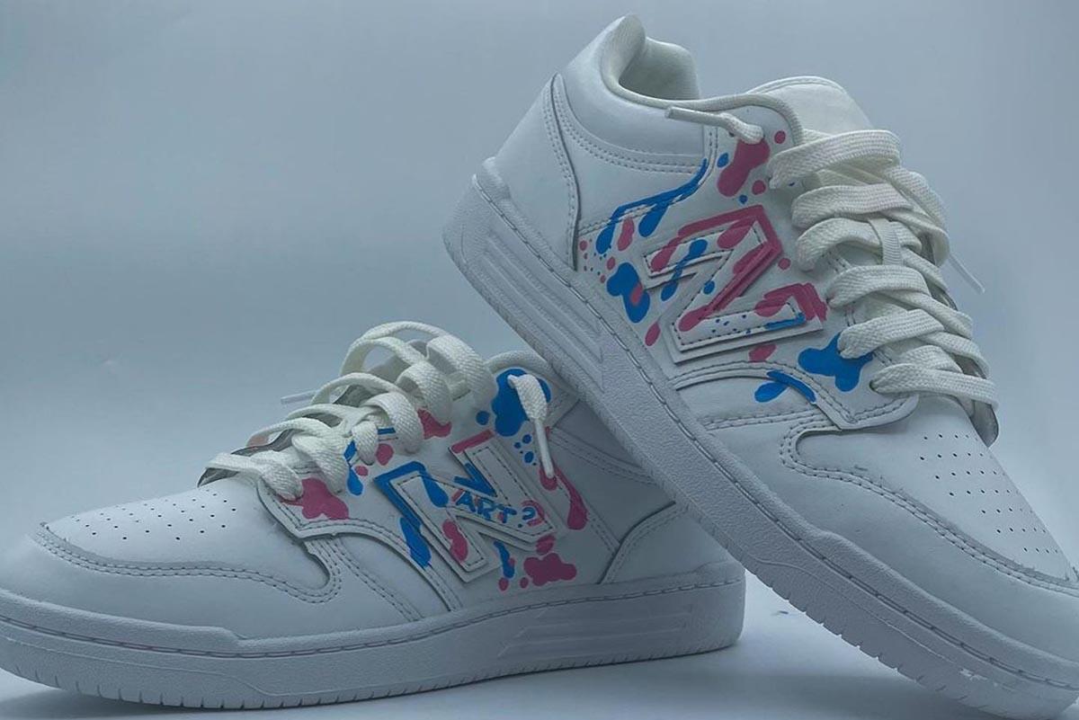 White shoes painted by Zak Mbereko