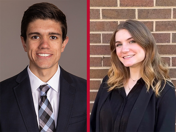 Headshots of two students