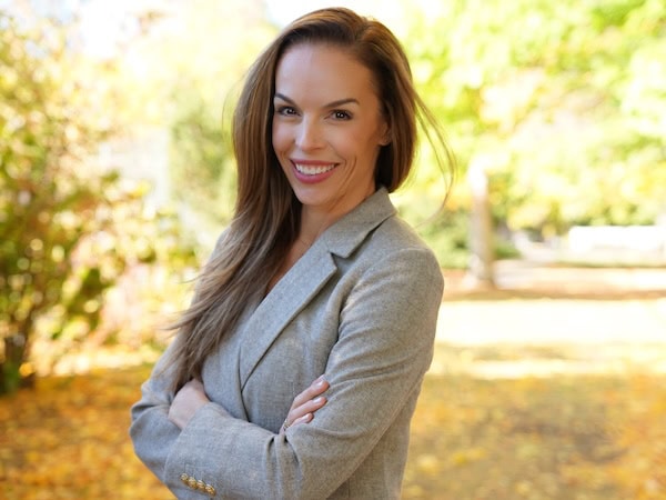 Portrait of Heidi Schaler, Daniels College of Business alumna and founder of the pediatric health-care startup AlloFam.