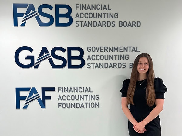 Natalie Vaughan at the offices of FASB and GASB